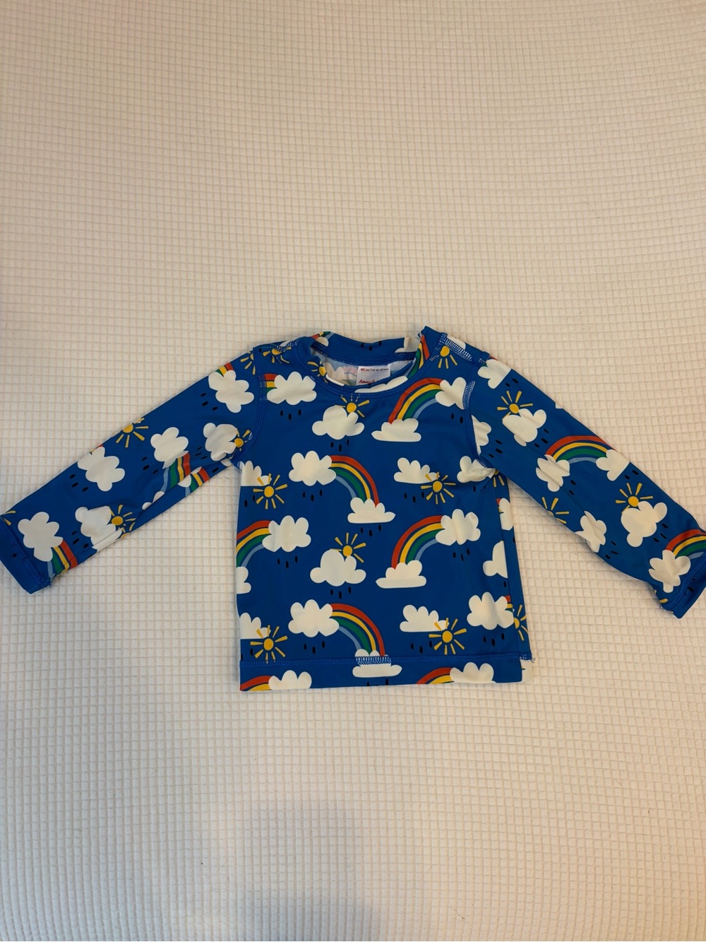 Hanna Andersson Rainbow Sunshine Cloud Print Long Sleeve Rashguard Top